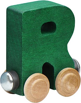Wooden R Train Letter by Maple Landmark