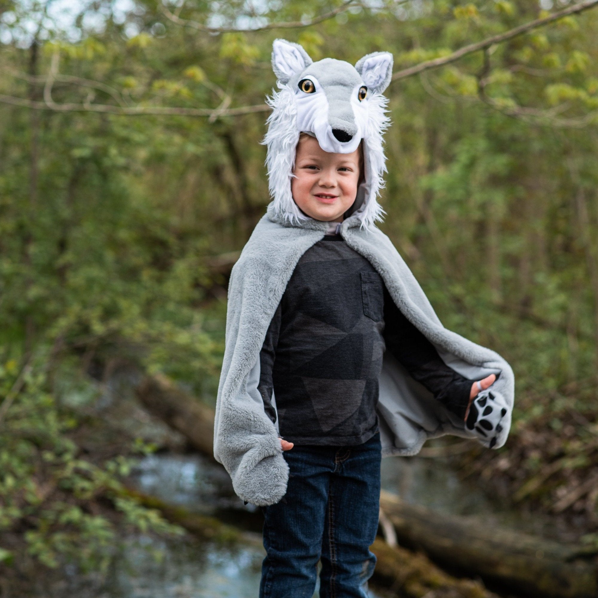 Woodland Storybook Wolf Cape Small Size 4 6 by Great Pretenders