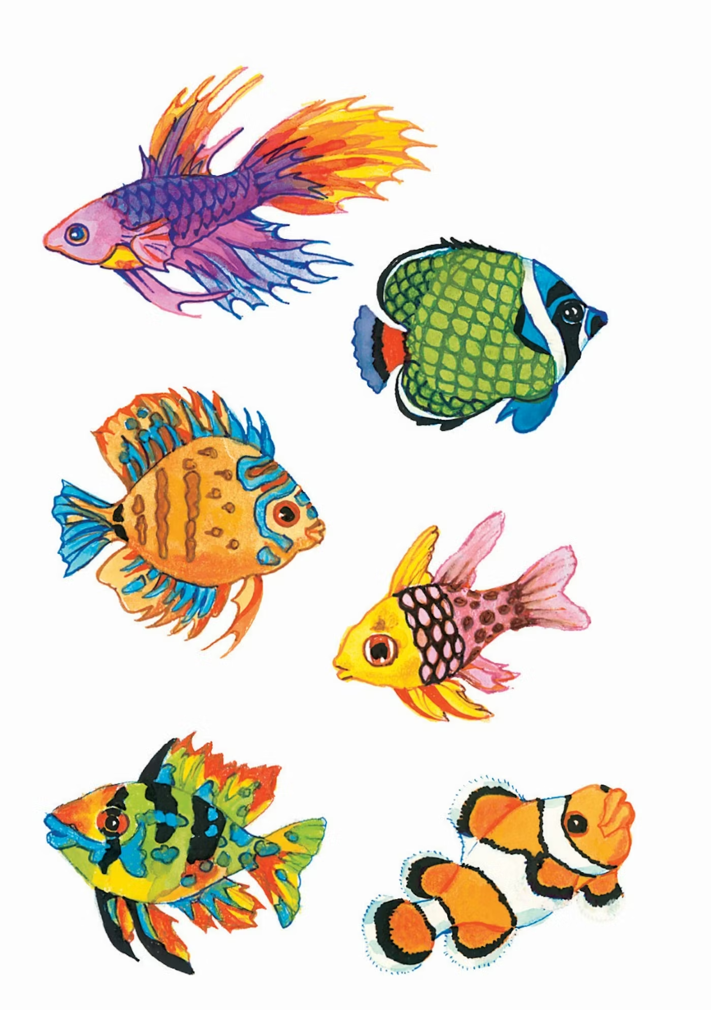 Glitter Tropical Fish Stickers by Dover Publications