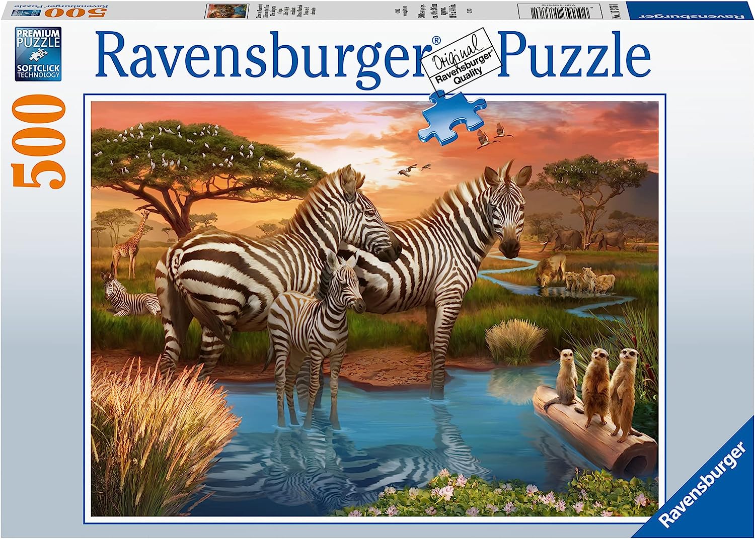 Zebtra's Waterhole 500pc Puzzle-by-Ravensburger