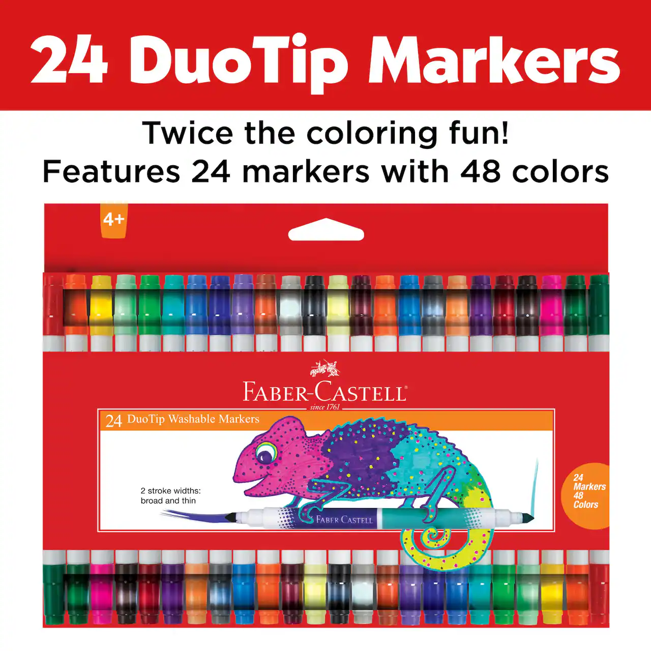 24 Duo Tip Washable Markers by Faber-Castell
