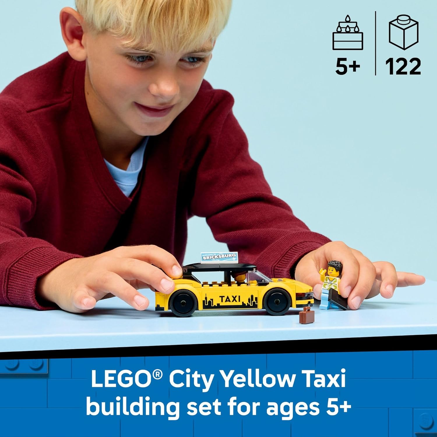 City Yellow Taxi Car by Lego