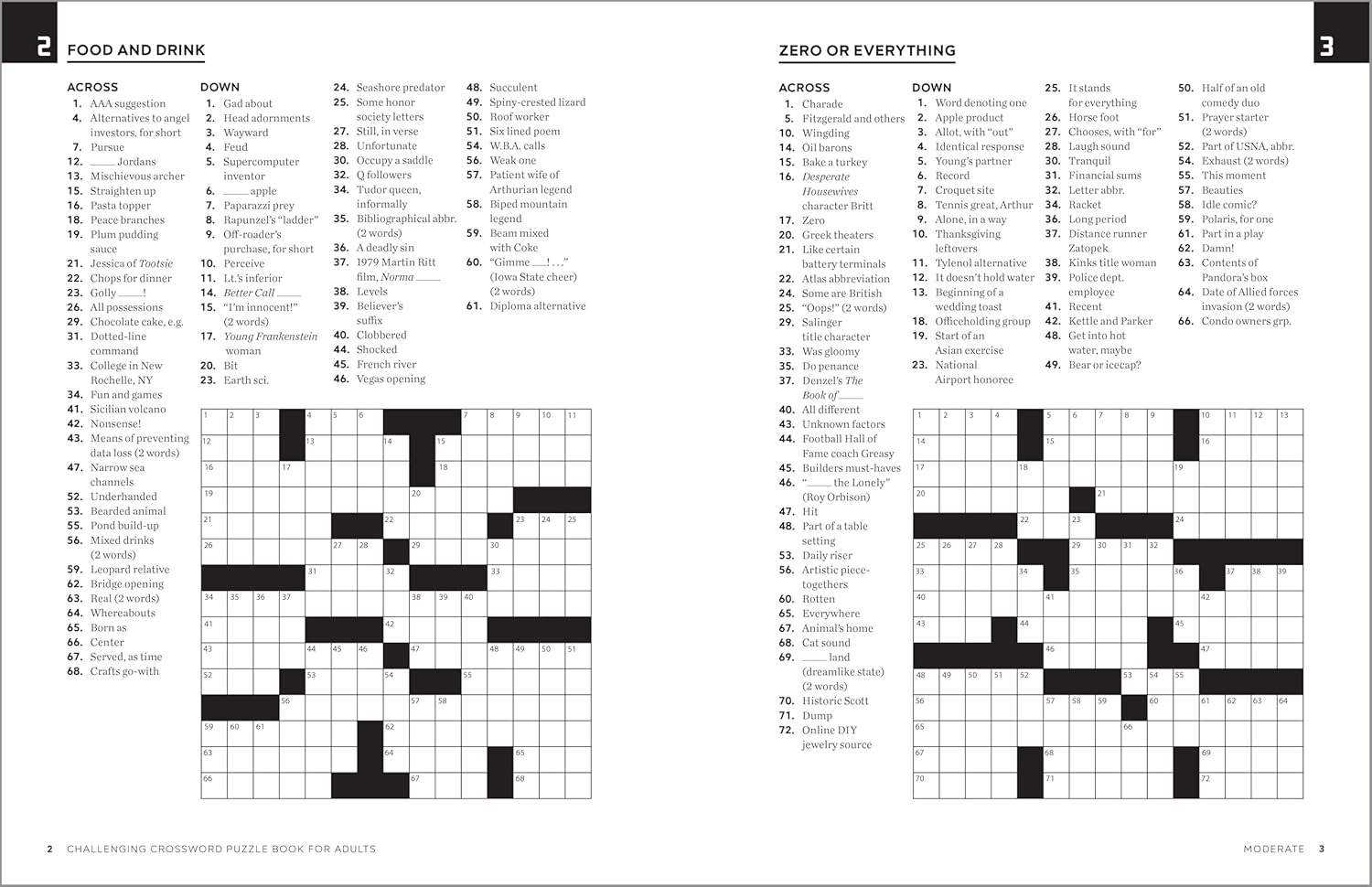 Challenging Crossword Puzzle Book for Adults by Sourcebooks