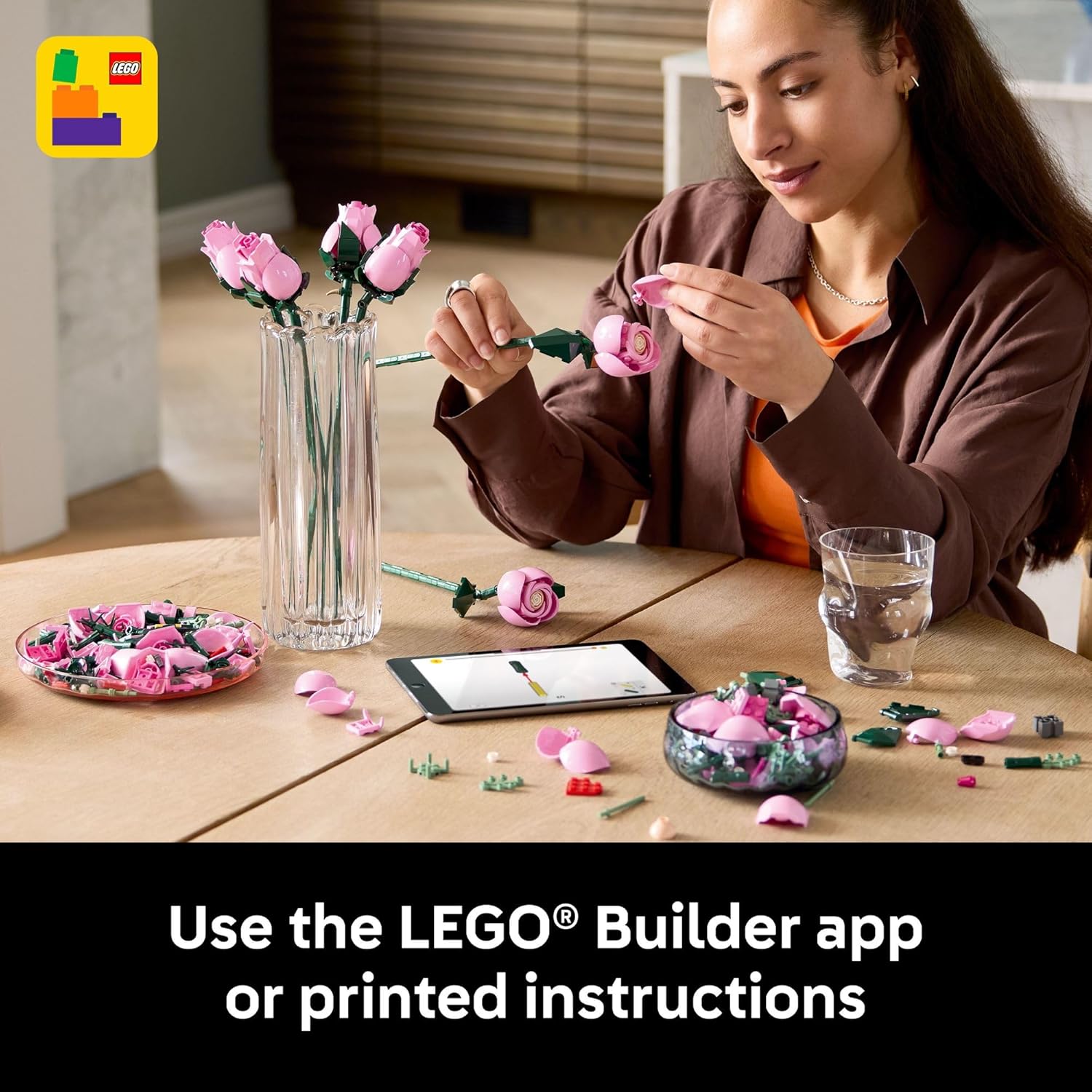 Botanicals Bouquet of Pink Roses by Lego