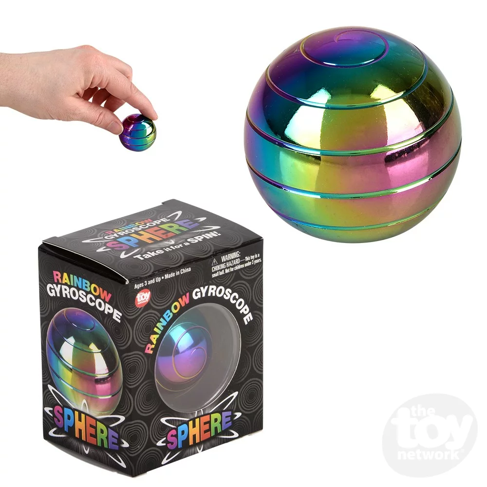 1.5" Rainbow Gyroscope Sphere-by-The Toy Network