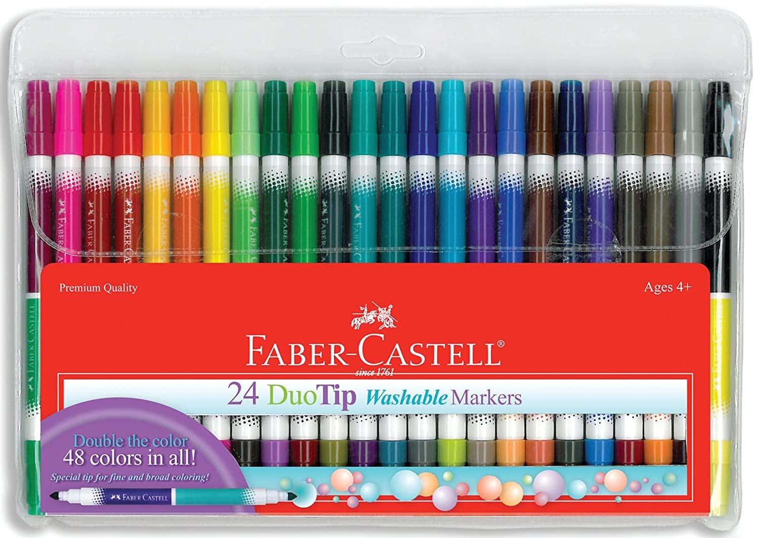 24 Duo Tip Washable Markers by Faber Castell