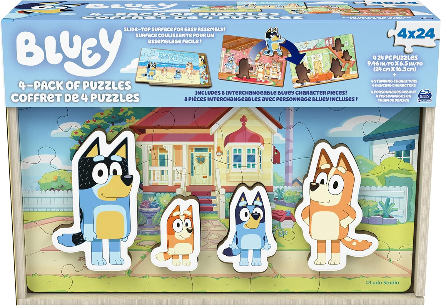 Bluey Wooden Puzzles 4-Pack by Gund
