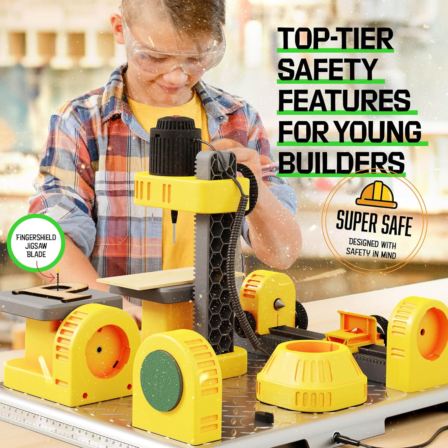 4 in 1 Woodworking Station for Kids – A2Z Science & Toys