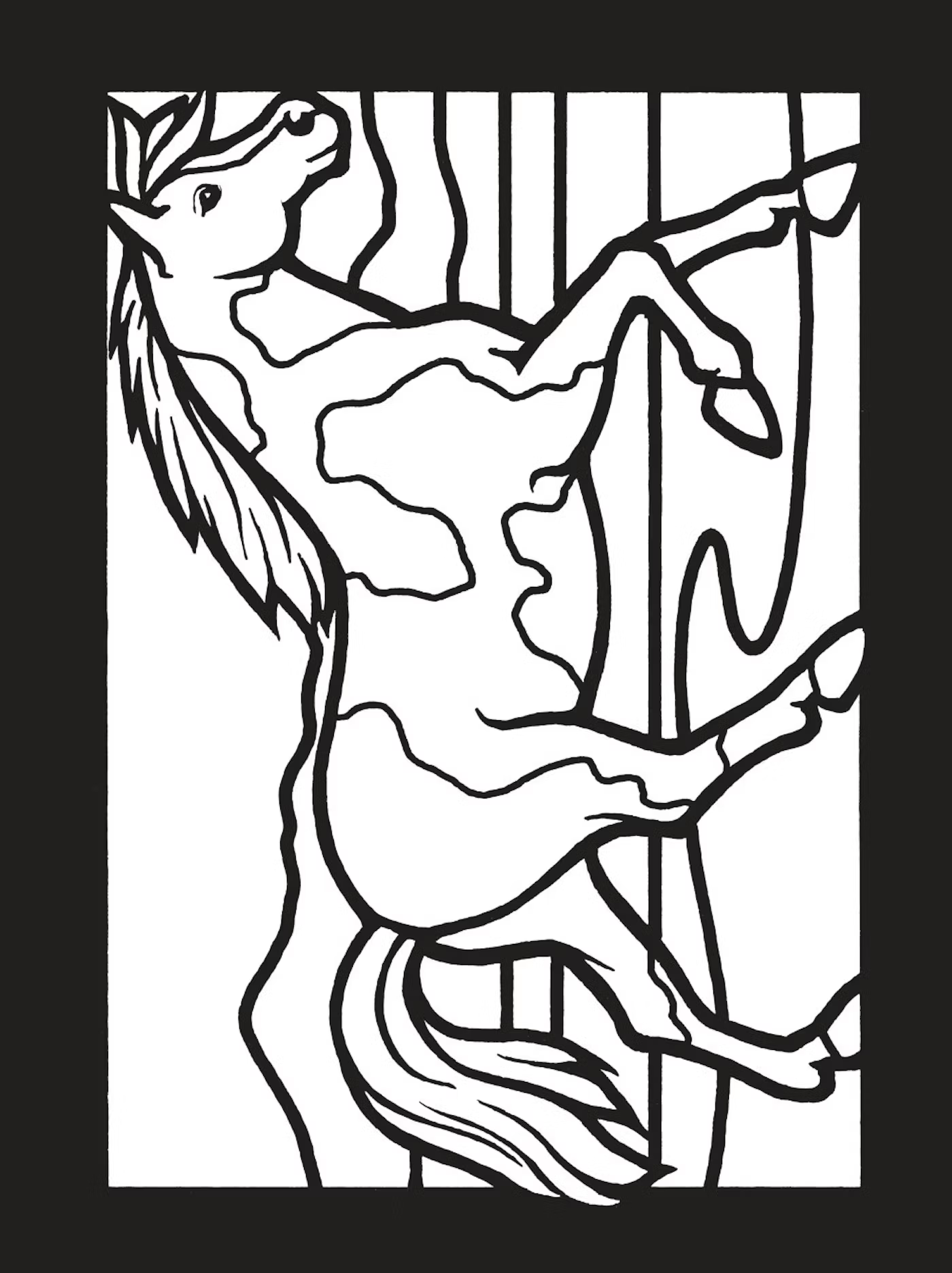 Horses Stained Glass Coloring Book by Dover Publications