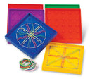 5 Assorted Geoboards 5 x 5 Pin Set of 6 by Learning Resources