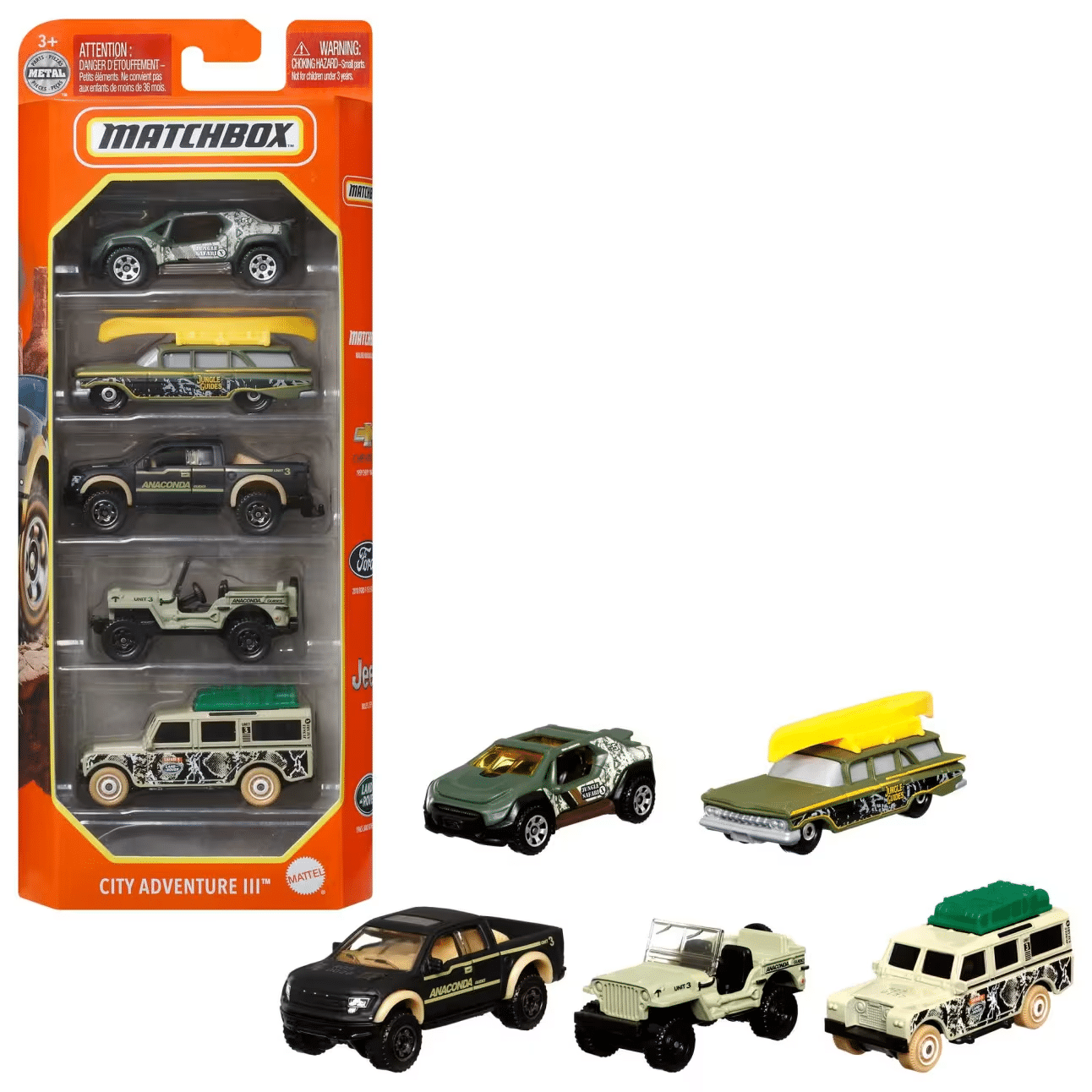 5 Pack Matchbox Cars-by-Mattel