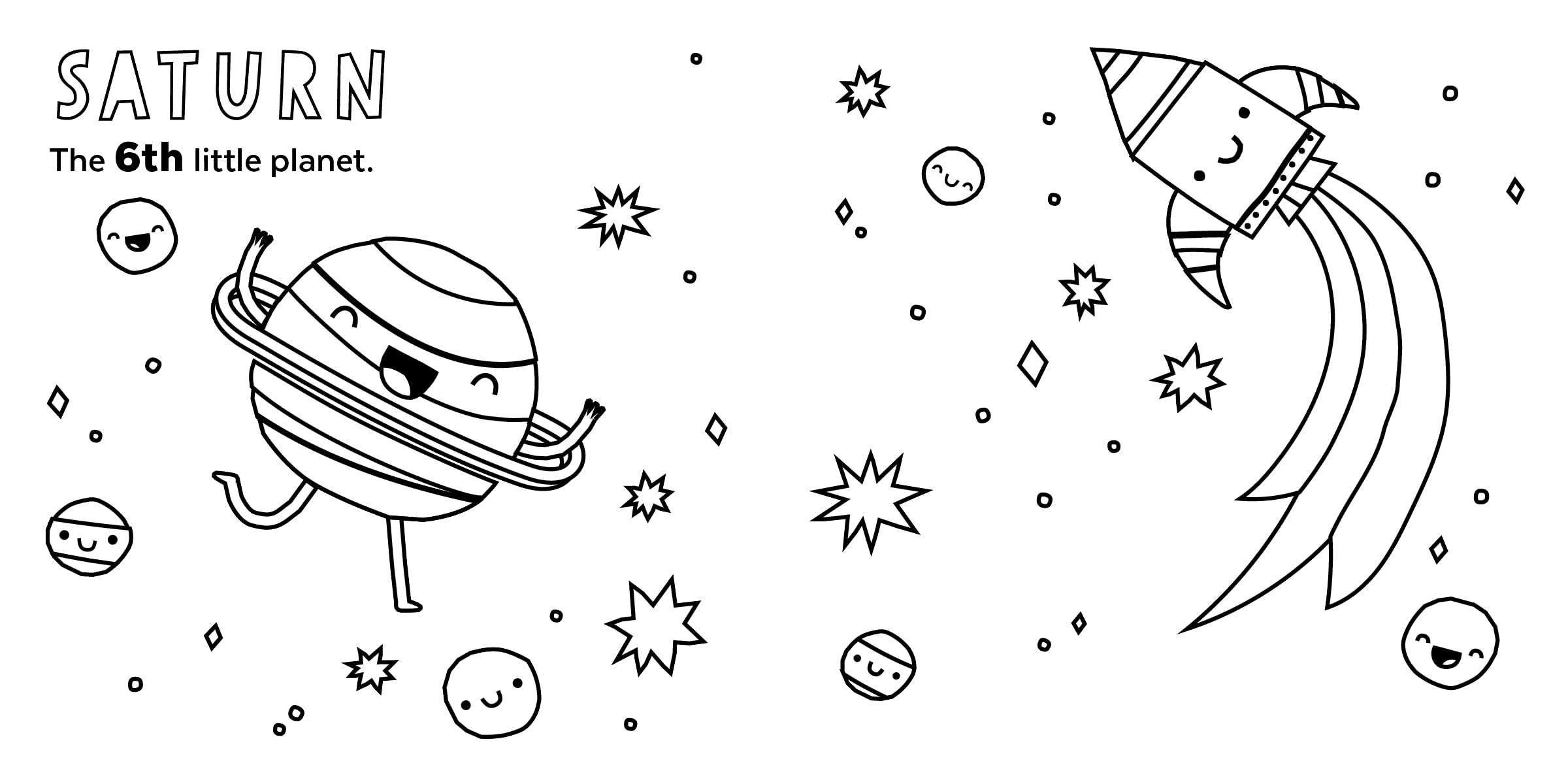 8 Little Planets Coloring Book A Solar System Coloring Book for Toddlers and Kids by Sourcebooks 3