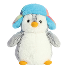 9" Pom Pom Penguin Rainbow Trapper Hat-by-Aurora
