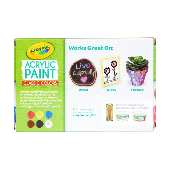 Acrylic Paint 6 Color Set by Crayola 1