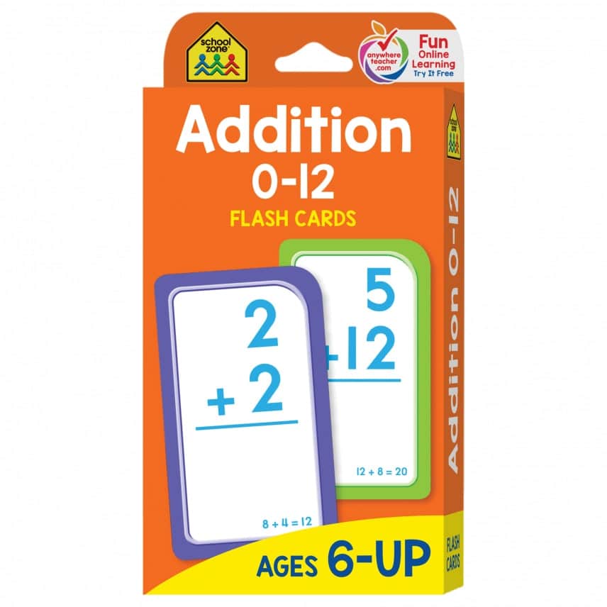 Addition 0 12 Flash Cards by School Zone