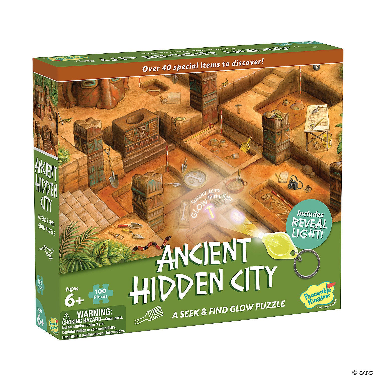 Ancient Hidden City Seek and Find Glow 100pc Puzzle-by-Peaceable Kingdom