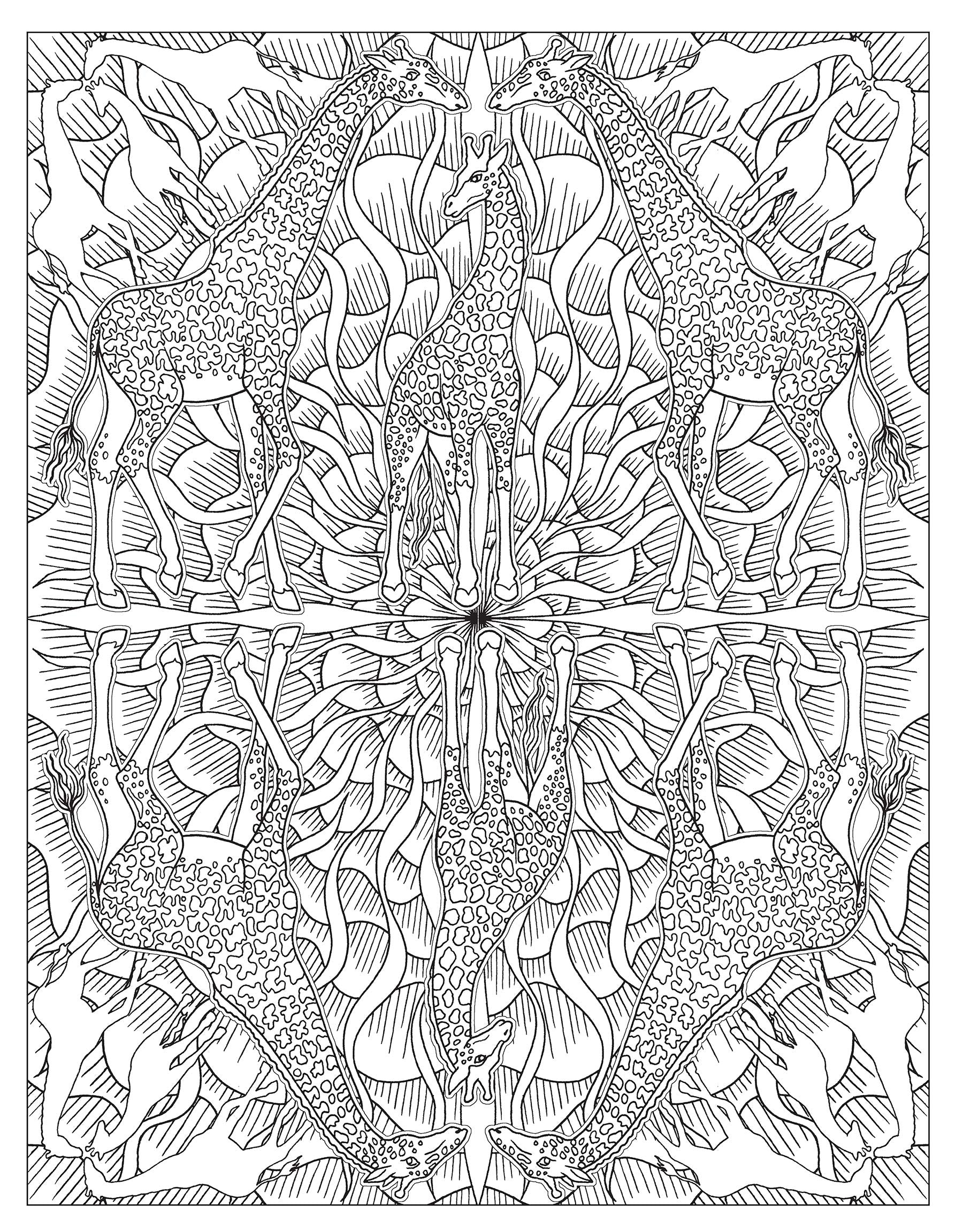 Animal Kaleidoscope Designs Coloring Book by Dover Publications 3