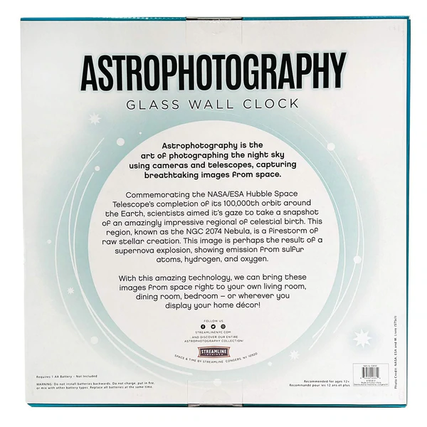 Astrophotography Glass Clock Seaglass Firestorm by Streamline 2