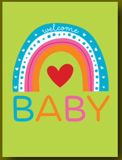Baby Rainbow Greeting Card-by-Great Arrow Graphics