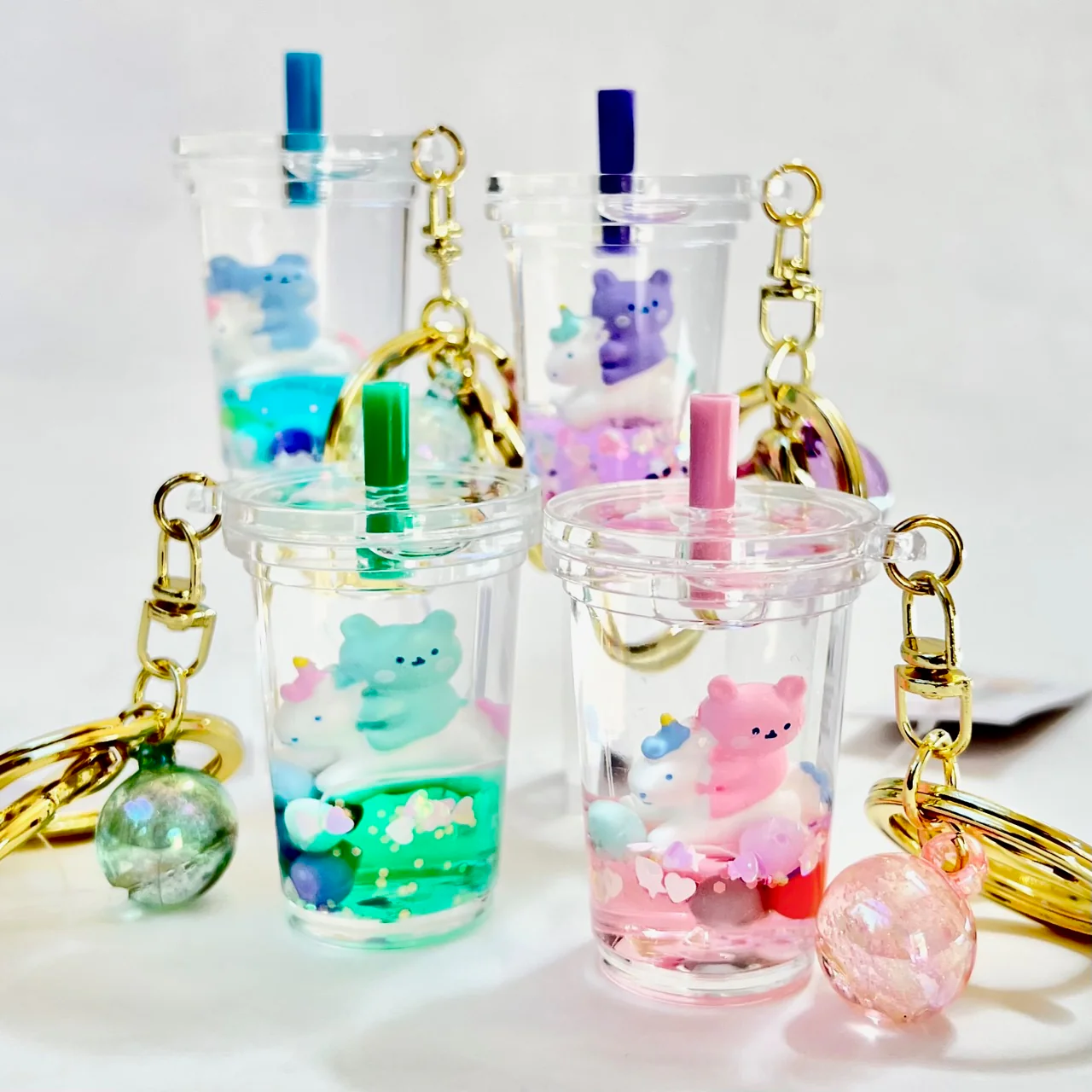 Bear and Unicorn Boba Floaty Key Charm-by-BC USA