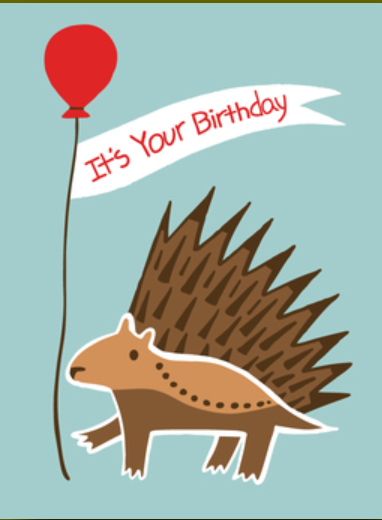 Birthday Porcupine Card-by-Great Arrow Graphics