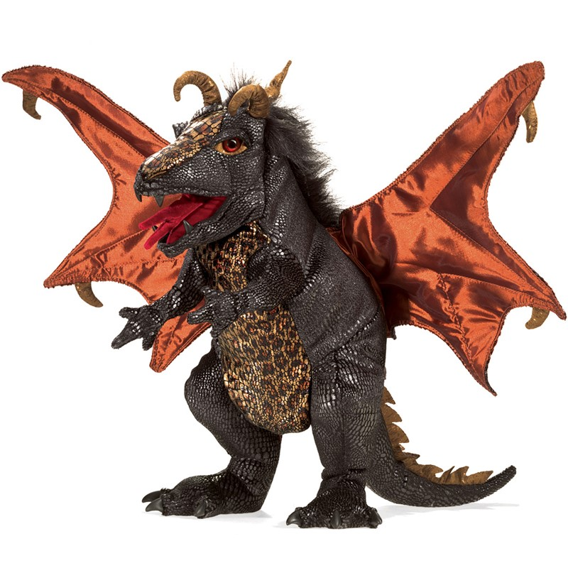 Black Dragon with Moveable Wings Puppet – A2Z Science & Toys