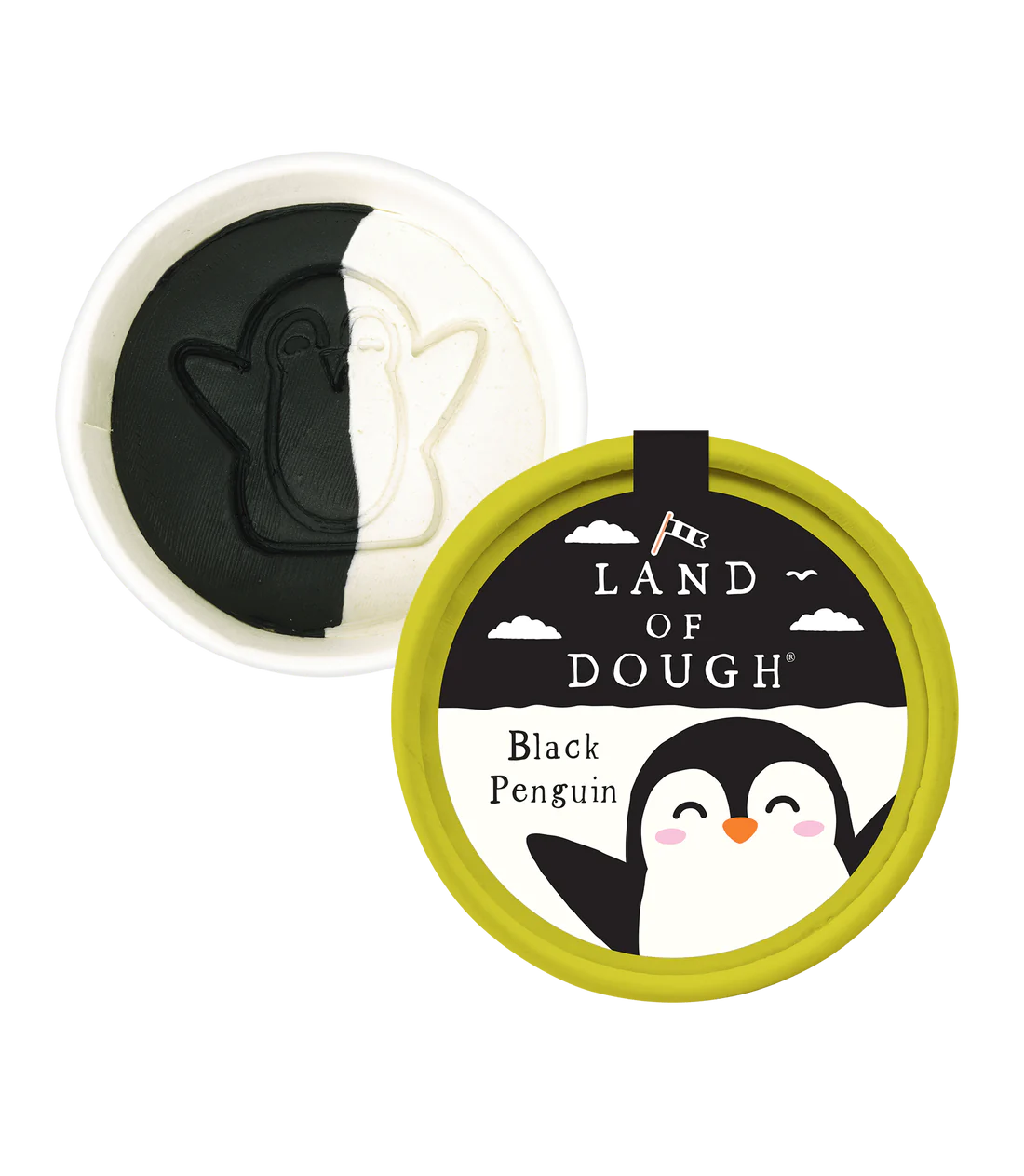 Black Penguin Mini Dough Cup-by-Crazy Aaron's Putty World