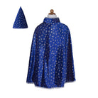 Blue Glitter Wizard Cape Hat Set by Great Pretenders