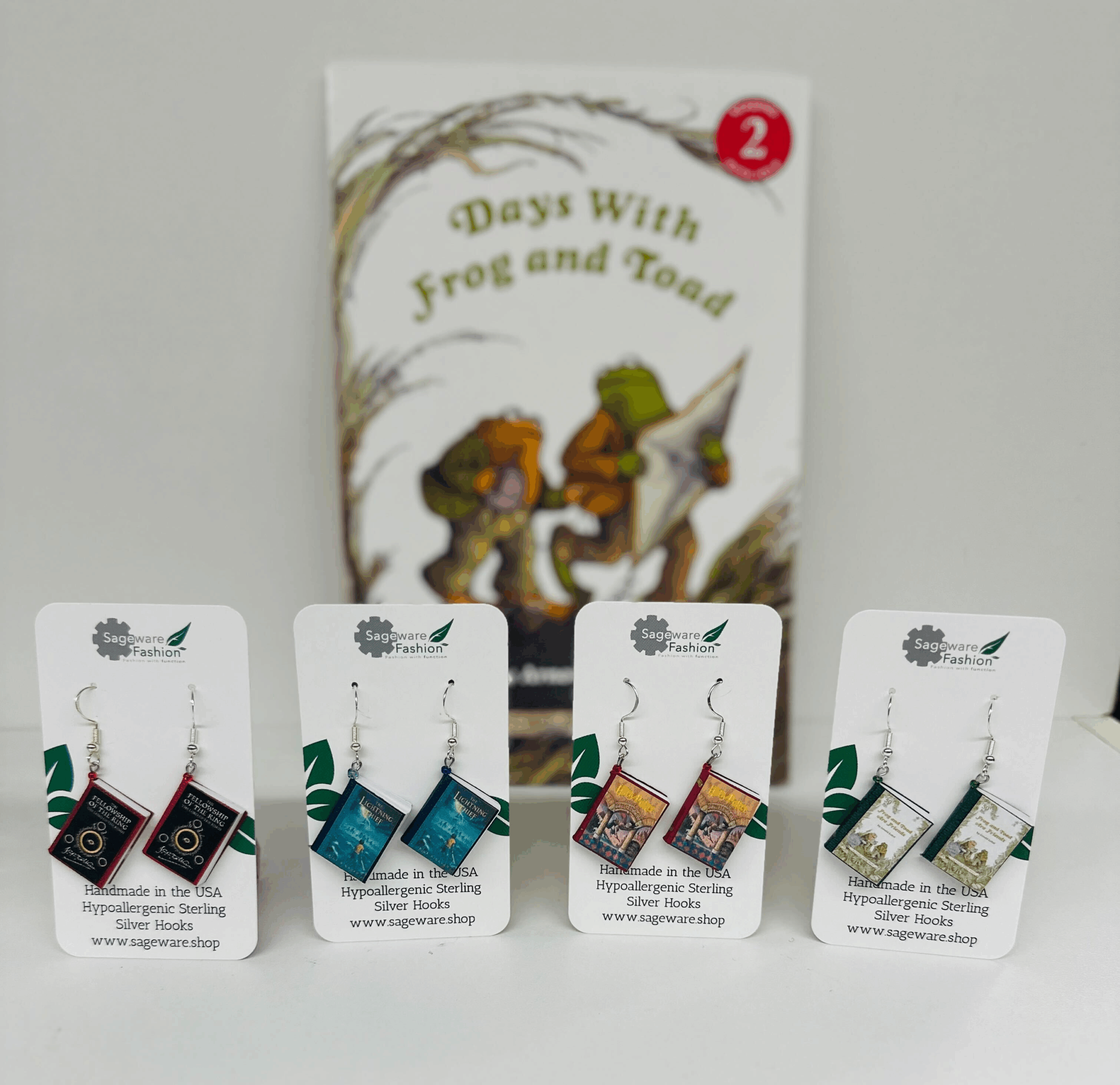 Book Earrings-by-Sageware Fashion