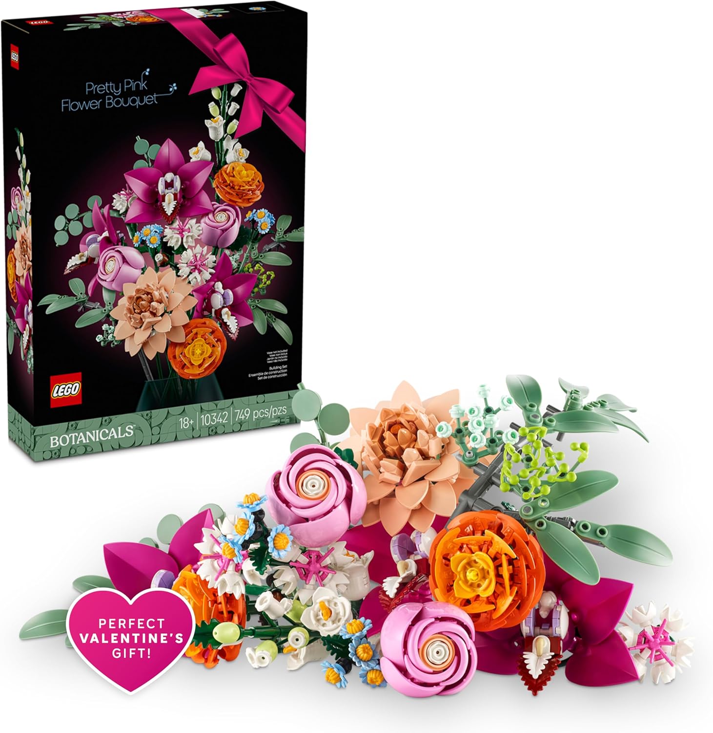 Botanicals Pretty Pink Flower Bouquet-by-Lego