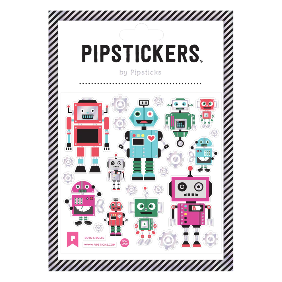 Bots & Bolts Sticker Sheet-by-Pipsticks