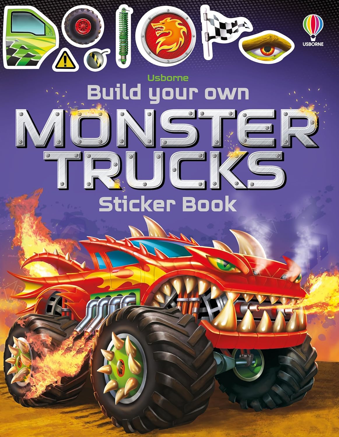 Build Your Own Monster Trucks Sticker Book-by-Usborne