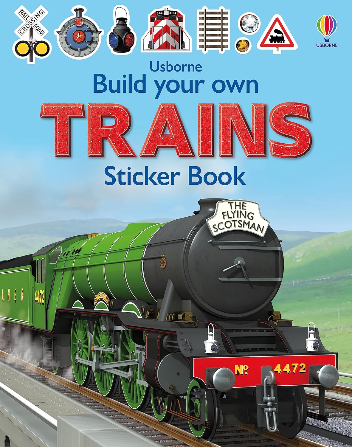 Build Your Own Trains Sticker Book-by-Usborne