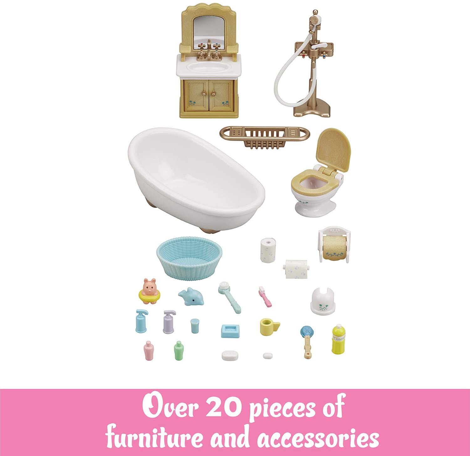 Calico Critters Country Bathroom Set by Epoch Everlasting Play 4