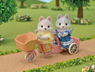 Calico Critters Husky Brother Sisters Tandem Cycling Set by Epoch Everlasting Play 2