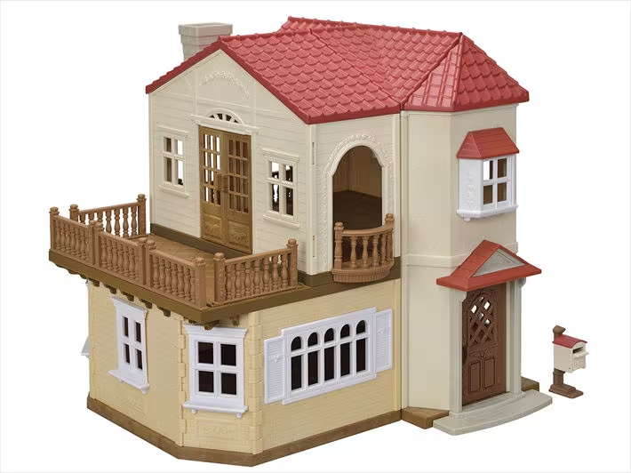 Calico Critters Red Roof Country Home with Attic Playroom-by-Epoch Everlasting Play
