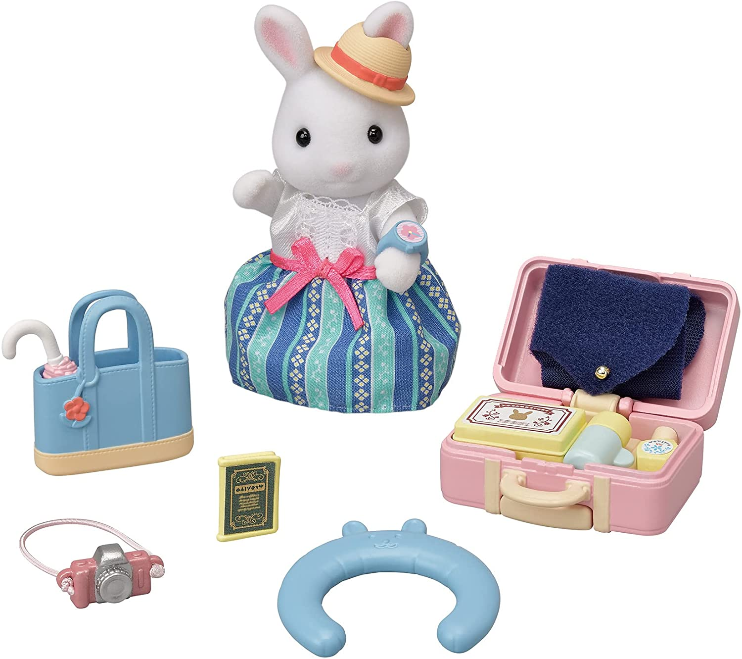 Calico Critters Snow Rabbit Mothers Weekend Travel Set by Epoch Everlasting Play 1