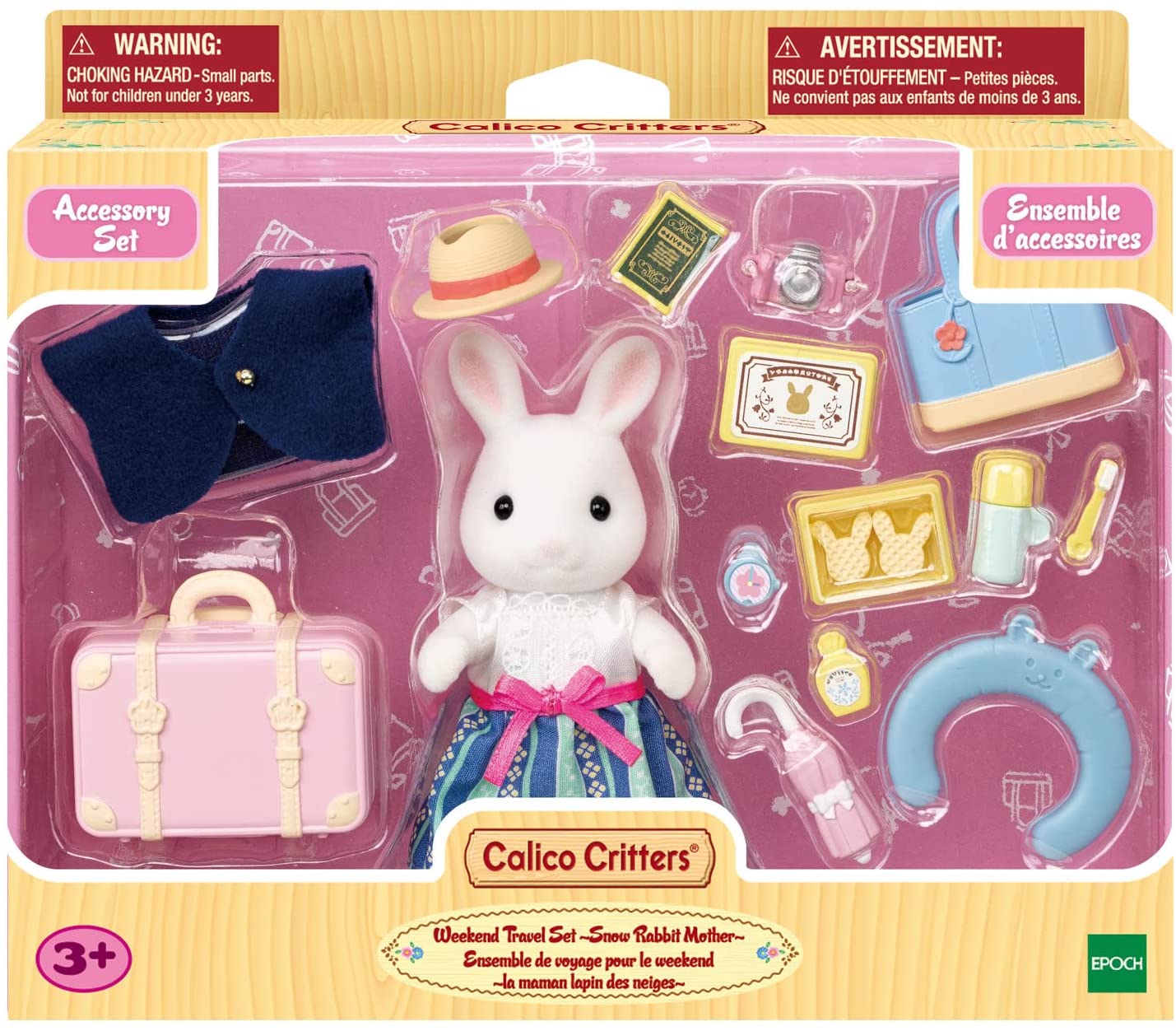 Calico Critters Snow Rabbit Mothers Weekend Travel Set by Epoch Everlasting Play