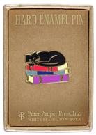Cat with Books Enamel Pin by Peter Pauper Press 1