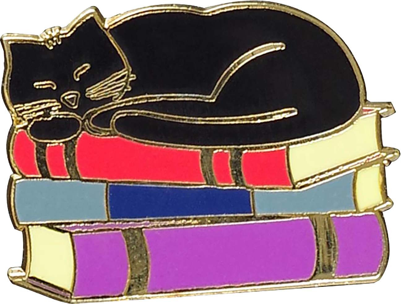 Cat with Books Enamel Pin by Peter Pauper Press