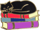 Cat with Books Enamel Pin by Peter Pauper Press
