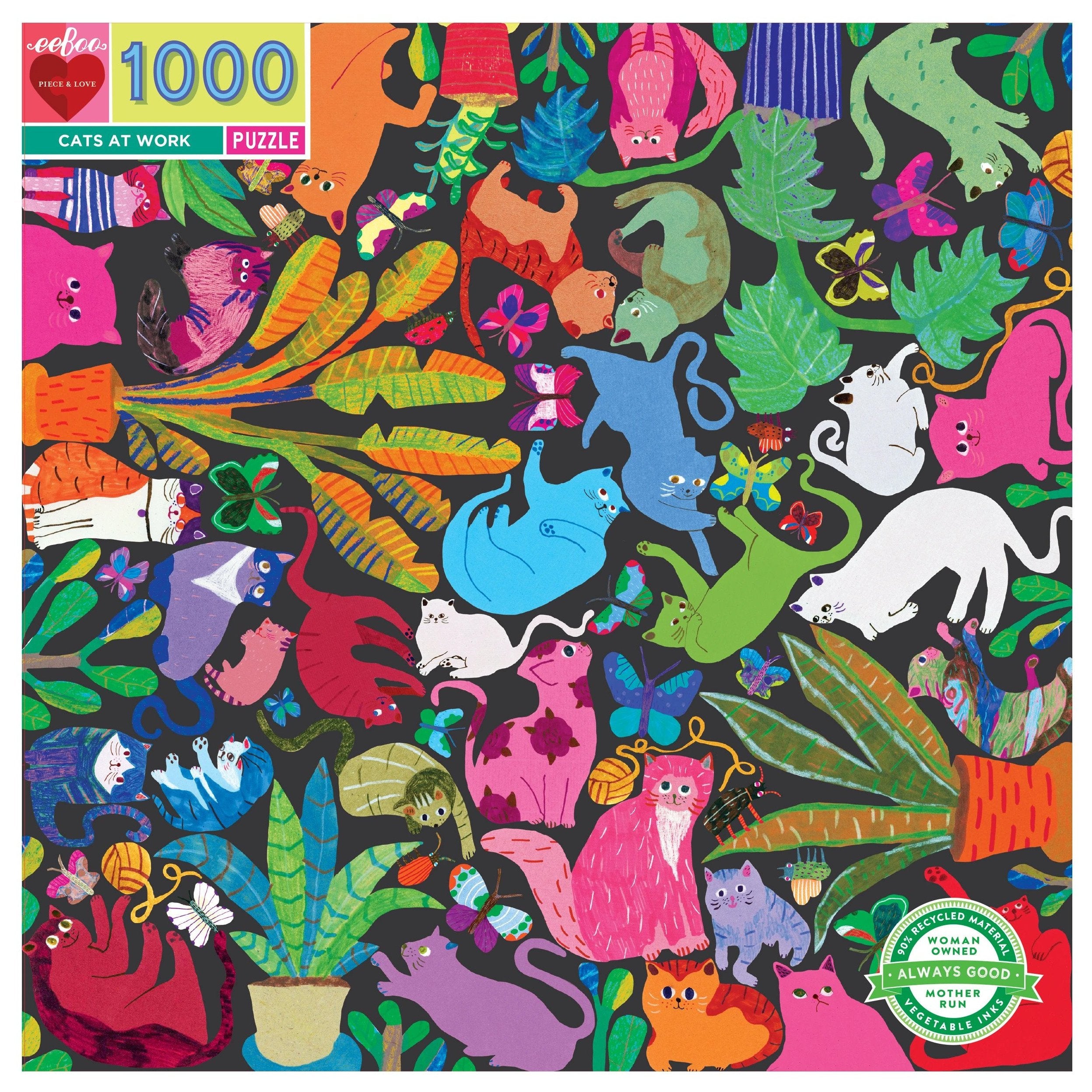 Cats at Work 1000pc Puzzle by eeBoo