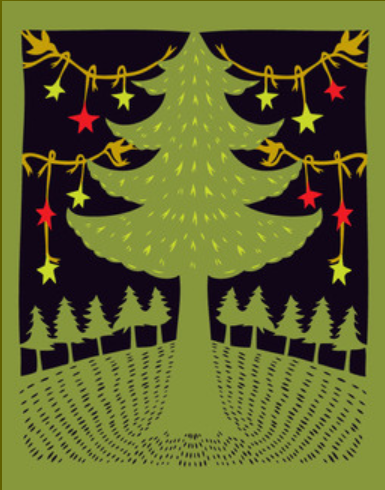 Christmas Winter Pines Holiday Card by Great Arrow Graphics