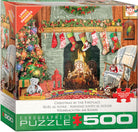 Christmas by the Fireplace 500pc Puzzle-by-Eurographics