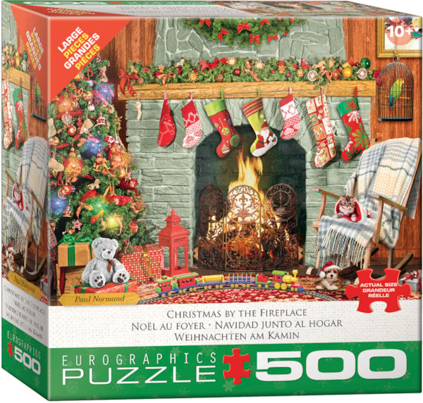 Christmas by the Fireplace 500pc Puzzle-by-Eurographics