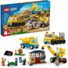 City Construction Trucks and Wrecking Ball Crane-by-Lego