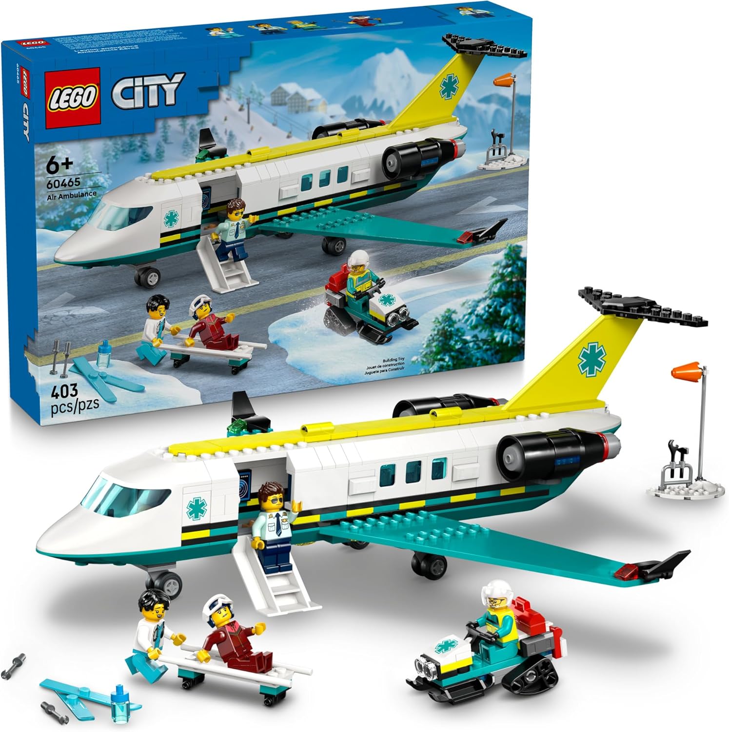 City Emergency Air Ambulance Airplane-by-Lego
