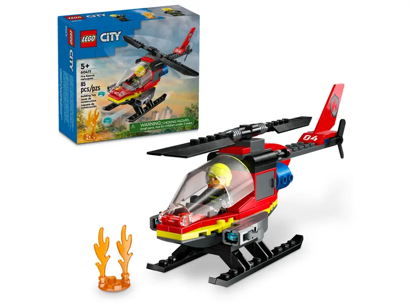 City Fire Rescue Helicopter-by-Lego