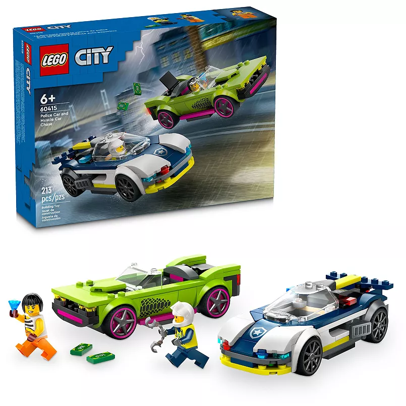 City Police Car and Muscle Car Chase-by-Lego