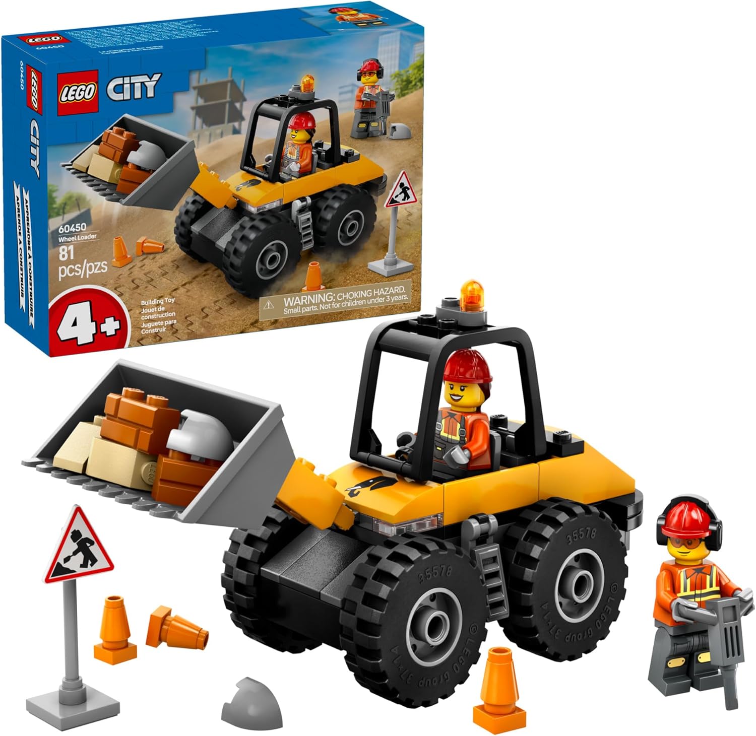 City Yellow Construction Wheel Loader-by-Lego